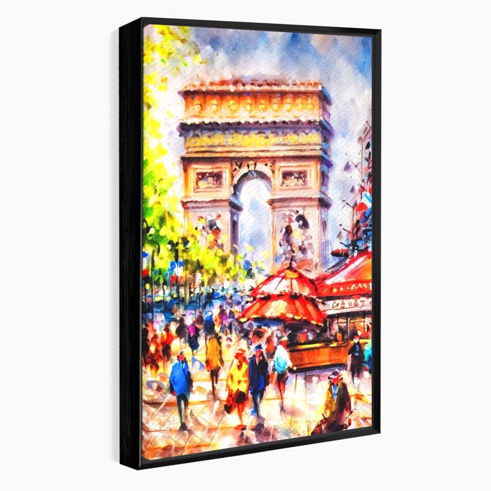 Tablou canvas cu tablou canvas cu arcul de triumf, in rama de aluminiu negru